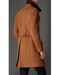 Lyst - Burberry Doublebreasted Virgin Wool Alpaca Coat in Brown for Men