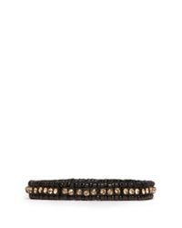 Philippe Audibert | Black 'broome' Elasticated Crystal Bracelet | Lyst