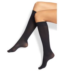 Fogal | Black Opaque Knee Highs | Lyst