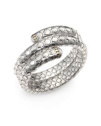 John Hardy | Metallic 18K Yellow Gold & Sterling Silver Dragon Double-Wrap Bracelet | Lyst