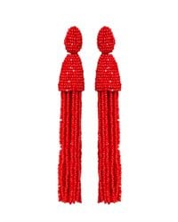 Oscar de la Renta | Red Long Tassel Earrings | Lyst