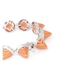 Eddie Borgo | Orange Marbled Gemstone Cone Bracelet | Lyst