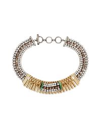 Iosselliani | Metallic Rhinestone Detailed Necklace | Lyst