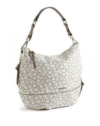 calvin klein hudson monogram hobo bag