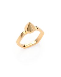 Saint Laurent | Metallic Bague Exago Clou 18k Gold Vermeil Spike Ring | Lyst