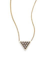 Zoe Chicco | Metallic Diamond & 14K Yellow Gold Triangle Pendant Necklace | Lyst