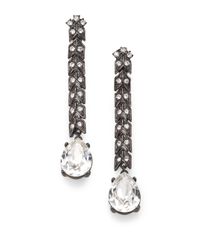 Kenneth Jay Lane | Metallic Faceted Linear Clip-on Drop Earrings | Lyst