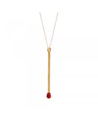 Lulu Guinness | Metallic Gold Matchstick Necklace | Lyst