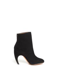 Givenchy | Black Curved Heel Suede Ankle Boots | Lyst