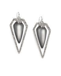 Alexis Bittar | Metallic Lucite & Crystal Frame Arrow Drop Earrings In Gray | Lyst