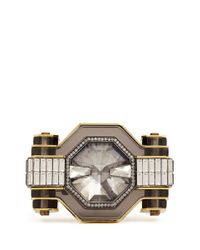 Lanvin | Metallic Crystal Enamel Cuff | Lyst