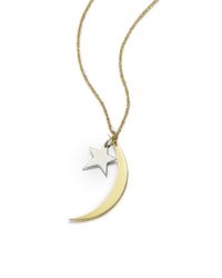 Jennifer Zeuner | Yellow Moon & Star Double Pendant Necklace | Lyst