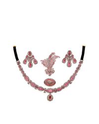 Simon Teakle | Pink Georgian Paste Parure Necklace Drop Earrings and Two Brooches | Lyst