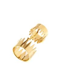 Annelise Michelson | Metallic Goldplated Double Phalanx Carnivore Ring | Lyst