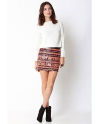 sequin orange skirt