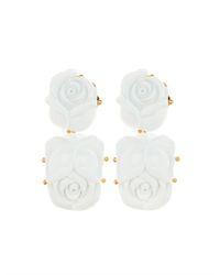 Oscar de la Renta | White Large Resin Rose Earring | Lyst