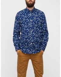 TOPMAN | Long Sleeve Blue Mini Rose for Men | Lyst