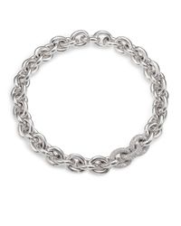 Eddie Borgo | Metallic Pavé Link Necklace/silvertone | Lyst