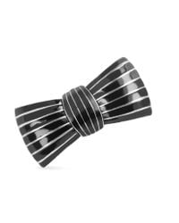 Sonia Rykiel - Black Enamel Metal Bow Brooch - Lyst