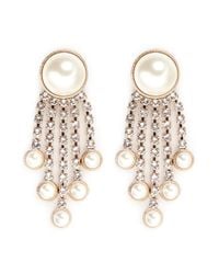 Valentino | White Pearl And Strass Dangle Earrings | Lyst