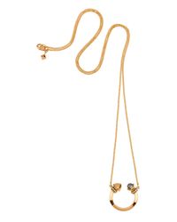 Rebecca Minkoff | Metallic Curbs Pearl Crescent Necklace | Lyst