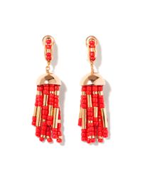 Aurelie Bidermann | Orange Positano Tassel Earring with Coral Resin | Lyst