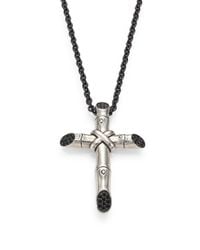 John Hardy | Metallic Bamboo Diamond Cross Necklace for Men | Lyst