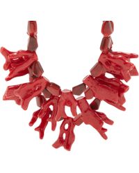 Fenton - Red Crimson Coral Bib Necklace - Lyst