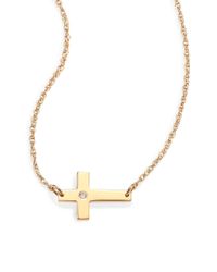 Jennifer Zeuner | Metallic Theresa Diamond Cross Necklace | Lyst