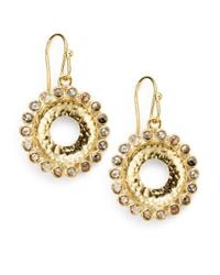 Bavna | Metallic 175 Tcw Champagne Diamond 18k Gold Sunburst Drop Earrings | Lyst