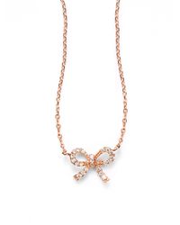 KC Designs | Pink Diamond 14k Rose Gold Bow Necklace | Lyst