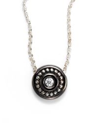 Slane | Diamond Blackened Sterling Silver Medallion Pendant Necklace | Lyst
