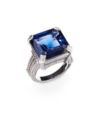 Judith Ripka | Blue Stone Sterling Silver Ring | Lyst