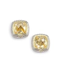 Judith Ripka | Yellow Canary Crystal Diamond Sterling Silver Stud Earrings | Lyst