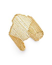 Elizabeth and James | Metallic Openwork Cuff Braceletgold | Lyst