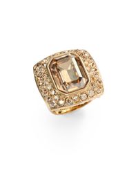 Judith Leiber | Metallic Markie Swarovski Crystal Cocktail Ring | Lyst