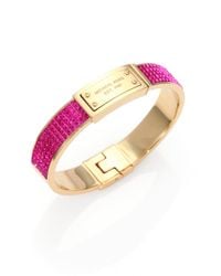 Michael Kors | Pink Signature Pave Bangle Bracelet | Lyst
