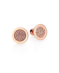 Michael Kors | Metallic PavÉ Slice Stud Earrings/Rose Goldtone | Lyst
