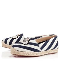 Christian louboutin Galia Toile Rayee in Blue (navy) | Lyst  