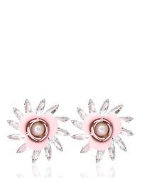MSGM | Pink Resin Flower Earrings | Lyst