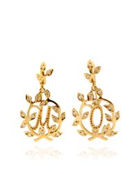 Natasha Zinko | Metallic Customizable 18k Gold and White Diamond Letter Earrings | Lyst