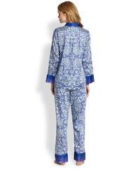 Lyst - Oscar De La Renta Paisley Pajamas in Blue