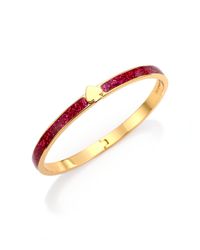 kate spade new york | Metallic Spade Glitter Enamel Bangle Bracelet/fuchsia | Lyst