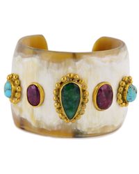 Ashley Pittman - Multicolor Multi Stone Light Horn Cuff - Lyst