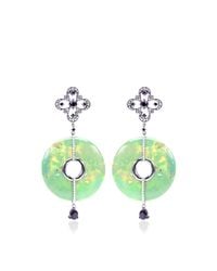 Bochic | Green Turquoise and Diamond Earrings | Lyst