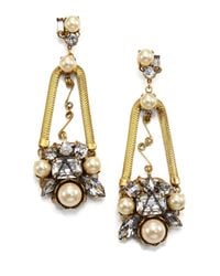 Erickson Beamon | Metallic Stratosphere Crystal & Faux Pearl Statement Drop Earrings | Lyst