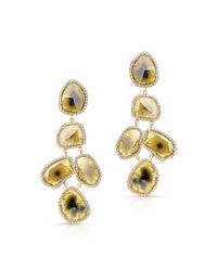 Anne Sisteron - 18kt Yellow Gold Canary Diamond Slice Earrings - Lyst