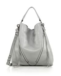 Rebecca Minkoff | Gray Moto Leather Hobo Bag | Lyst