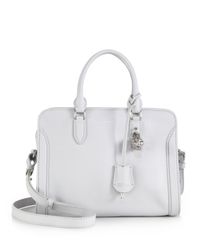 Alexander McQueen | Gray Padlock Small Zip Satchel | Lyst