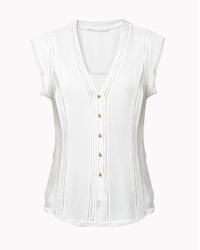 Veronica Beard | White Fulton Flutter Sleeve Top | Lyst